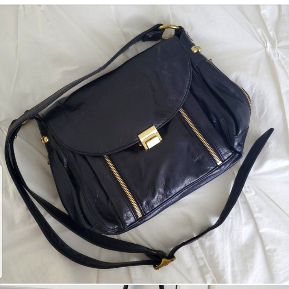 Rebecca Minkoff Black Crossbody Bag with Gold Accents